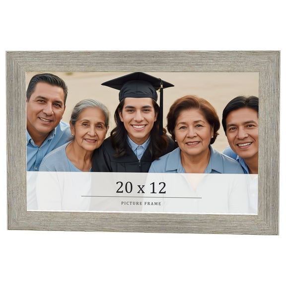 20x12 Frame Grey Real Wood Picture Frame Width 1.5 Inches | Interior Frame Depth 0.5 Inches | Barn