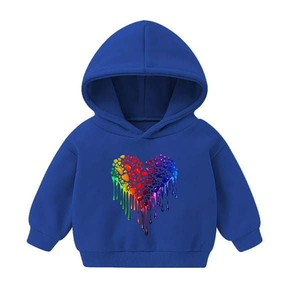 Cavosen Toddler Fleece Sweatshirts Girl Boys Little Kids Long Sleeve Hooded Pullover Sweatshirts Heart Print Hoodies Fashion Sweatshirts Coat Warm Lightweight Outfit Blue 3T