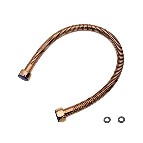 VAKNZ Shower hoses stainless steel hoses Rose Golden Plumbing Hose Stainless Steel plumbing hose for 50cm