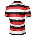 thumbnail image 4 of IYTR Mens T Shirts Casual Comfy Striped Short Sleeve Summer T Shirts Leisure Sport Shirts Pullover Lapel Red M, 4 of 7