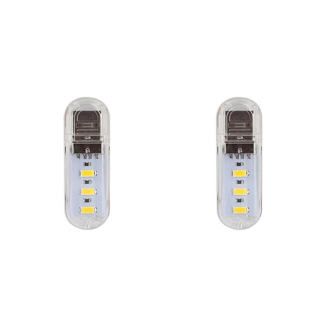 Seitruly Luz nocturna 3 LED 500mA 200LM 3000K/7000K Computadoras portátiles para interiores Adaptador de carga del banco de energía Lámpara de noche Cálido 2piezas