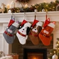 thumbnail image 6 of Cute Cat Dog Christmas Stockings with Santa Hat 17.7 Inch Large Velvet Pet Hanging Stocking with Plush Cuff Xmas Fireplace Stockings for Christmas Tree Mantel Gifts for Pets Family (Gray), 6 of 6