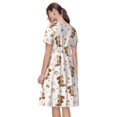 thumbnail image 2 of Bixox Robe d'Été à Manches Courtes pour Femmes Robe Ample Longueur Genou avec Poches-Chute Écureuil, 2 of 7