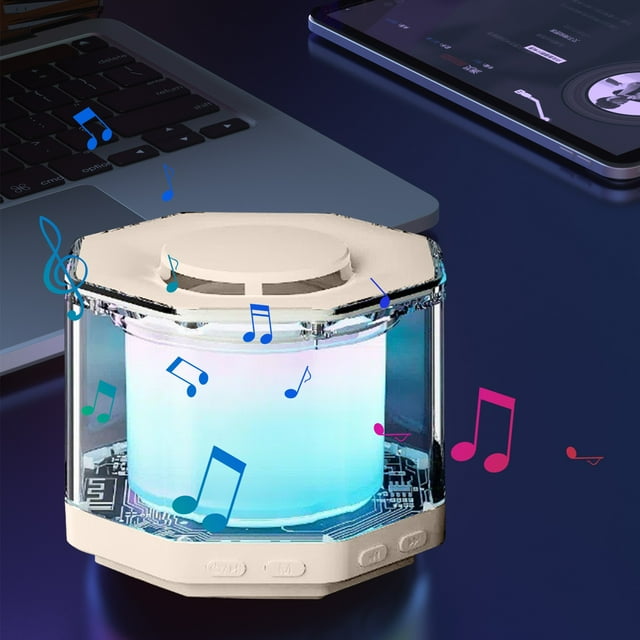 Subwoofer Outdoor Mini Colored Light Crystal Glass Wireless Bluetooth Speaker