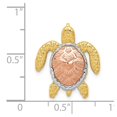 thumbnail image 4 of FB Jewels 14K Two Tone Gold & White Rhodium Turtle Pendant Slide, 4 of 4