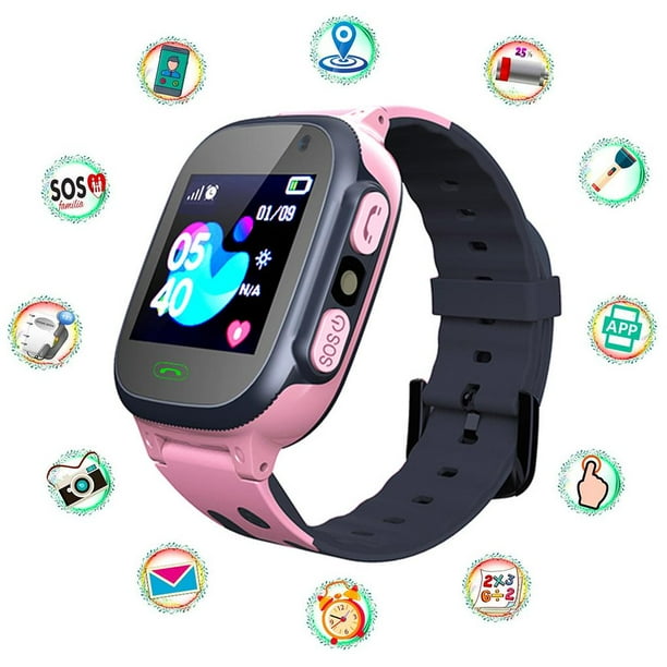 Fashionhome Kids Camera Call Game Lbs Location Clock Elastic Strap Electronic Smartwatch Remote For Boys Girls Pink Pink