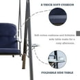 thumbnail image 2 of Kozyard Herbert 3 Seat Outdoor Deluxe Patio Swing with Comfortable Cushion (Navy Blue), 2 of 7