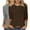 Brown+Gray, variant on Cotton T Shirts Pack for Women 2Pcs Crew Neck 3/4 Sleeve Tees Solid Loose Fall Casual Tops Basic Tshirts Bulk (XL, Black+White)