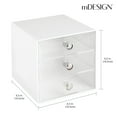 thumbnail image 3 of mDesign Plastic Stackable Office Supply Desk Organizer, 3 Drawers, White/Clear, 3 of 6