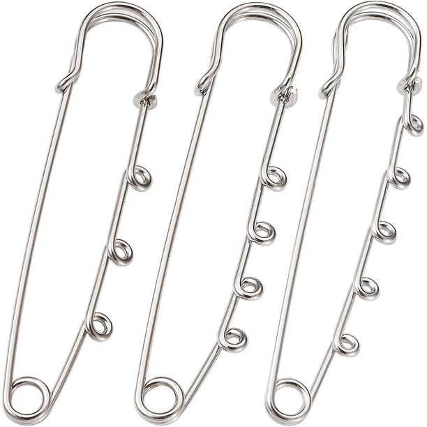 5 uds. De alfileres de seguridad grandes, alfileres de manta, agujas para falda escocesa de alta resistencia con bucles, broche para faldas, tejido de punto, manualidades Banban