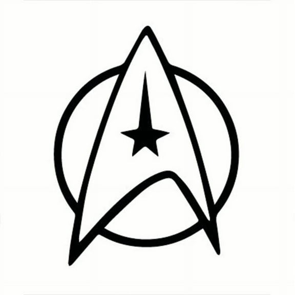 Star Trek Federation Logo Vinyl Decal - Black Window Sticker | 5.5-Inches