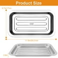 thumbnail image 6 of GWY Air Fryer Tray for Dual Zone 360 Air Fryer Oven 25 QT Extra Large, 11.5''×6.7'' Stainless Steel Air Fryer Accessories Grill Pan Grill Plate Crisper Plate Replacement Parts Rack 2-Piece, 6 of 7
