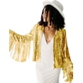 thumbnail image 1 of LinYooLi Veste à Paillettes à Franges pour Femmes, Manches Longues, Rétro, Réfléchissante, 1 of 3