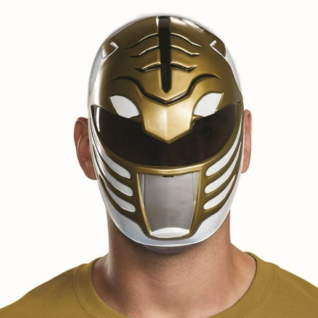 Disguise Men's White Ranger Adult Mask, One Size