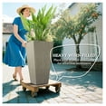 thumbnail image 4 of 3 x 28" Tall Planters Outdoor Indoor, Plastic Flower Pots with Drainage, Patio Deck Garden Pots - Gray, 4 of 9