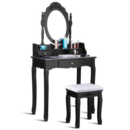 Vanity Makeup Dressing Table Stool Set Jewelry Desk 3 ...