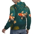 thumbnail image 6 of Naloa Koi Pond Lilies Men's Casual Hooded Collar Drawstring Hoodies Pullover Sweatshirts Casual Long Sleeve Shirts-4X-Large, 6 of 7