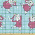 thumbnail image 2 of Ambesonne Cartoon Fabric by the Yard Upholstery, Unicorn Skates Santa Coat, 2 Yards, Pink Pale Sky Blue, 2 of 5