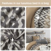 Nanshing Donovan 10PC Geometric Luxury Comforter Set, Grey, Queen