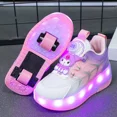 thumbnail image 1 of Girls Adjustable Roller Skates with LED Light Up Wheels Kuromi Theme, 1 of 9