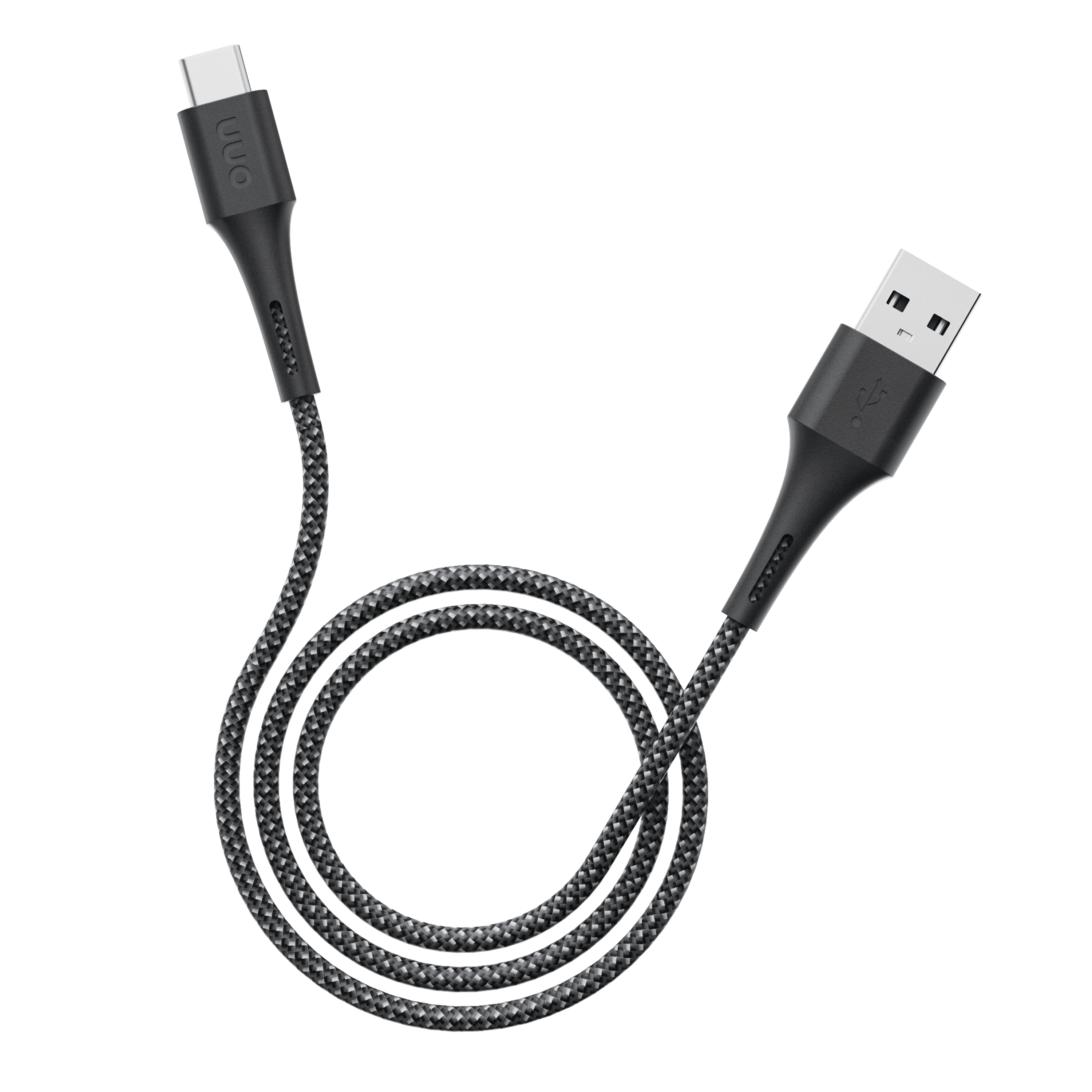 (3 pack) onn 6ft USB-A to USB-C Soft-touch Braided Charging Cable, USB IF Certified, Black
