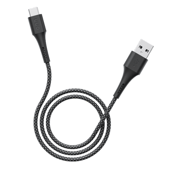 onn 6ft USB-A to USB-C Soft-touch Braided Charging Cable, USB IF Certified, Black