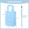 thumbnail image 4 of Mini Silicone Beach Tote Bag, Waterproof DIY Crossbody Purse with 4 Charms & Removable Strap, Lightweight Hole Bag for Little One & Women, Shoulder Handbag for Travel Picnic Shopping Vacation, 4 of 5