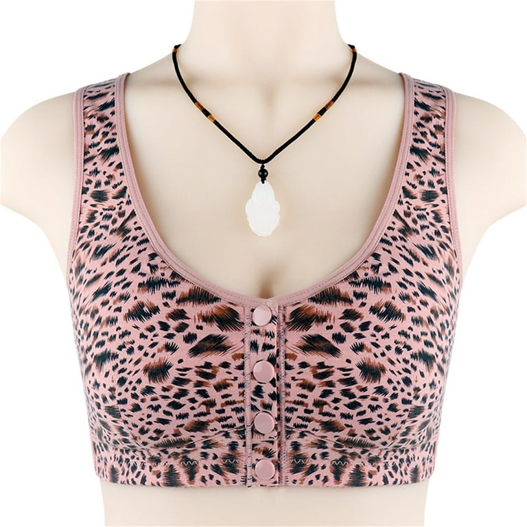 EHQJNJ Wireless Bra Womens Leopard Print Soft Fashion Large