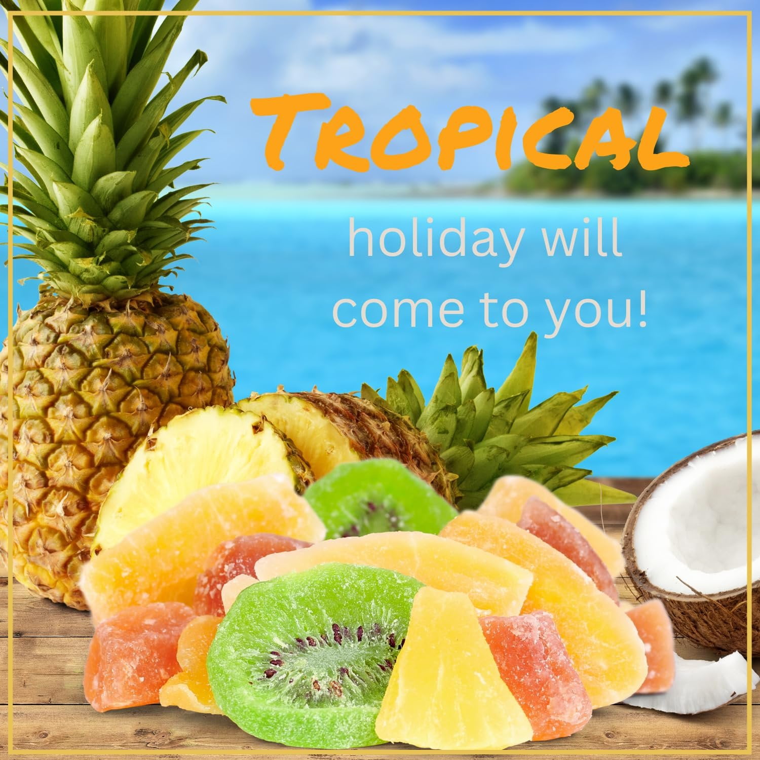 Tropical Dried Mixed Fruit Chunks - by Its Delish, 40 OZ Jumbo Container  Healthy Snacks for Adults, Kids  Fresh Snack Mix Dry Fruit  Pineapple Mango Papaya Kiwi Slices  Gluten Free, Vegan, Kosher