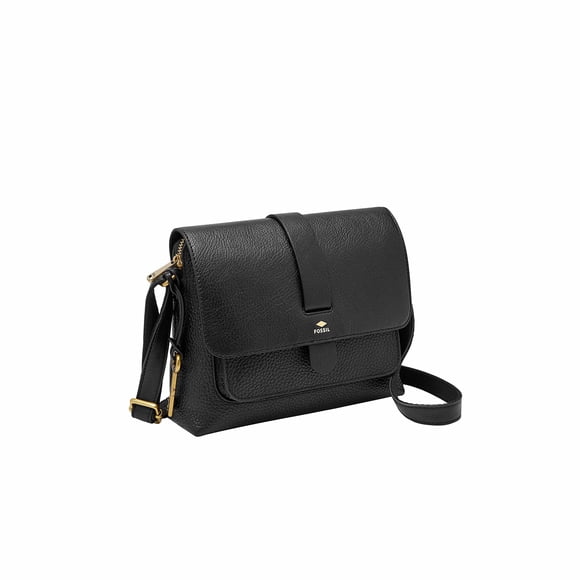 Bolso de Mano Fossil Kinley Pequeño de Cuero Cruzado Negro