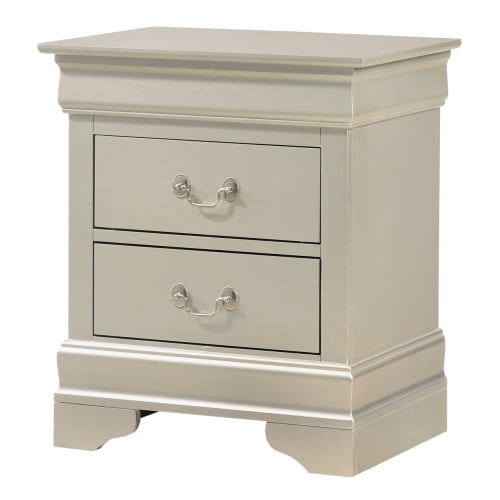Dtwnek Nightstand with 2 Drawers for Living Room, Bedroom, Champagne