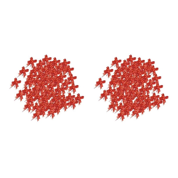 Kearding 200 piezas de flores para envolver regalos, nudo dorado, estilo de hilo, decoración del Día de San Valentín, manualidades florales, borde de oro rojo 2Conjunto