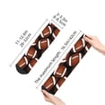 thumbnail image 4 of Rateoe Brown Football On Black Pattern Quarter Crew Socks,Toe Seamed Ankle Socks,Cotton Cushioned Breathable Athletic Crew Sports Socks, 4 of 7