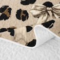 thumbnail image 5 of Manfei Cartoon Cute Bow Quilt Full,Brown Leopard Print Full Bedspread Sets,3pcs,1 Coverlet and 2 Pillowcases, 5 of 7