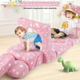 thumbnail image 5 of Datingday Glowing 13PCS Kids Play Couch Set, Modular Foam Sofa for Toddlers, Convertible Play Couch with Removable Washable Cover, Pink Kids Furniture for Playroom & Bedroom, 5 of 9