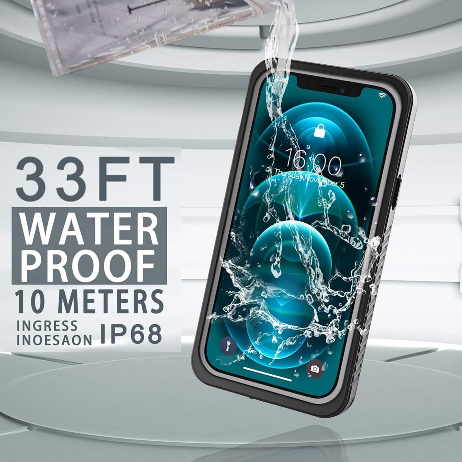 for iPhone 11 Waterproof Case - Shockproof Dustproof Case with Built-in Clear Screen Protector, Full Body Heavy Duty Sealed Protective Cover for iPhone 11,Black