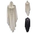 thumbnail image 3 of Xfvqtps Womens Wedding Cape Mesh Pearl Flower Pattern V Neck Fashionable Exquisite Cloak with Hood Poncho Black, 3 of 4