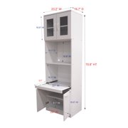 IN Room Furniture Designs Modern Wood and Glass Kitchen Cabinet in White