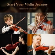 Extra Save More Eastar Kids & Adults 4/4 Violin Fiddle Set For Beginners with Hard Case, Rosin, Shoulder Rest, Bow, and Extra Strings (Imprinted Finger Guide on Fingerboard)