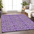 thumbnail image 5 of HomeRoots 665106 5 x 8 ft. Purple & Ivory Medallion Transitional Washable Machine Made Rectangle Area Rug with UV Protection, 5 of 9