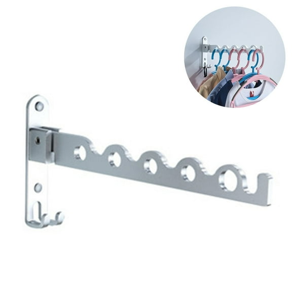 Laundry Hanger Dryer Rack, Silver Wall Mounted Clothes Rack
