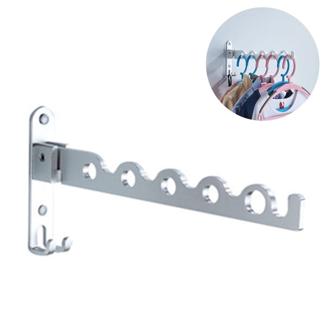 Support Séchoir pour Lessive, Porte-Vêtements Mural Argenté
