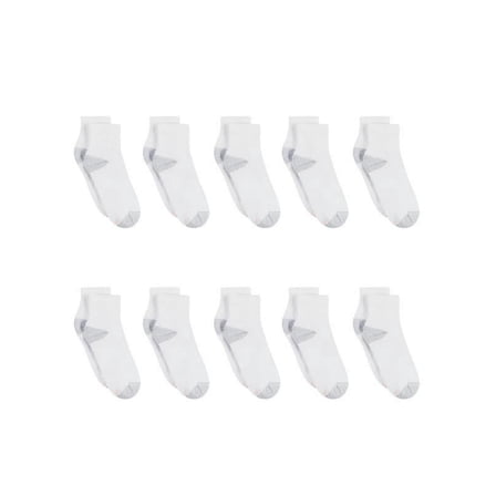 Hanes Women's Cool Comfort Ankle Socks, White , 10 Pair Value Pack, Clothing Size 8-12