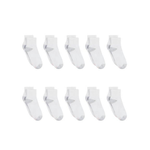 Hanes Women's Cool Comfort Ankle Socks, White , 10 Pair Value Pack, Clothing Size 8-12