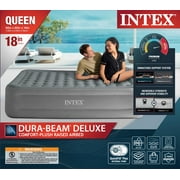 Intex 18 Queen Comfort Plush Raised Air Mattress Bed with Built-in Pump