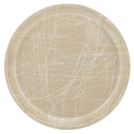 Cambro 1300214 13" Round Abstract Tan Customizable Fiberglass Camtray - 12/Case