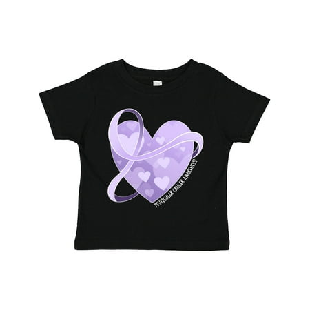 

Inktastic Testicular Cancer Awareness Orchid Ribbon Around Heart Gift Toddler Boy or Toddler Girl T-Shirt