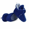 thumbnail image 4 of Anti-Slip Sole, Fleece Baby Booties, Newborn Home Booties, Sweat Proof Organic Cotton Lining, Navy Blue, 4 of 5