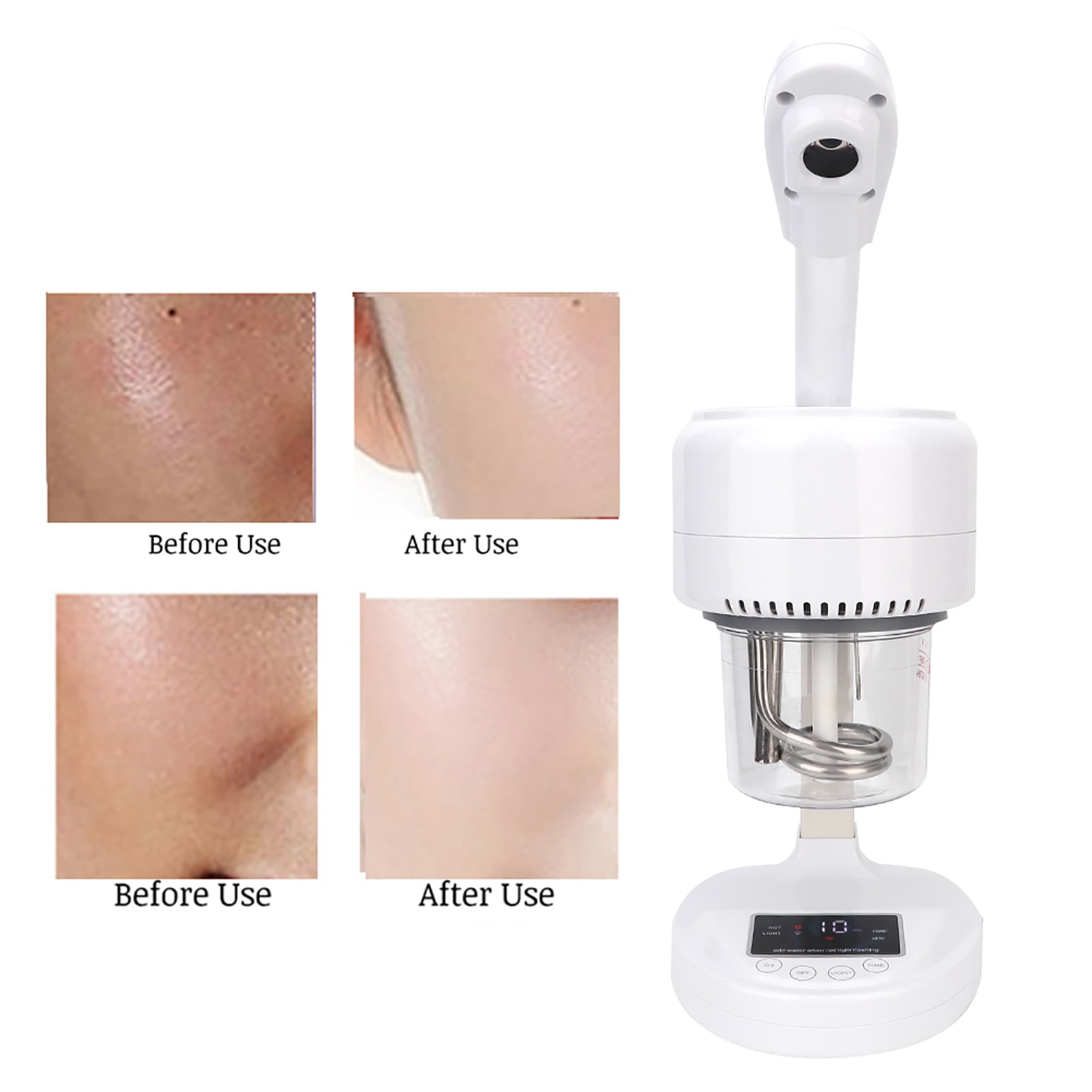BIMZUC Professional Household Hot Mist Facial Steamer, Nano Ionic Face Sprayer for Deep Cleaning & Moisturizing (Touch Screen Type), 12.5 oz / 370ml Water Tank, EU Plug 220V