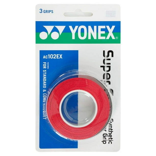 Raqueta Overgrip YONEX Super Grap roja, paquete de 3
